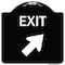 Signmission Exit Exit with Right Arrow Heavy-Gauge Aluminum Architectural Sign, 18" H, 18" L, BW-1818-24031 A-DES-BW-1818-24031 - alternate 1